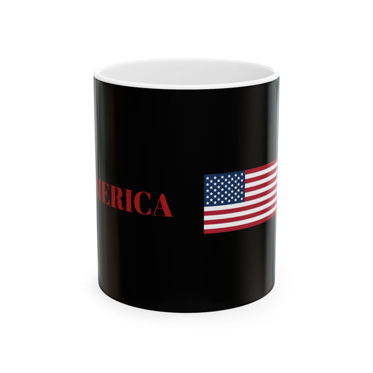 Patriotic Ceramic Mug - America Design (11oz & 15oz) for Coffee Lovers
